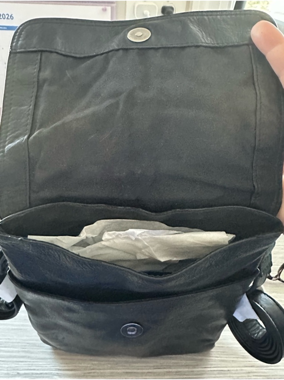 Black Leather Crossbody Bag - Picture 10 of 14